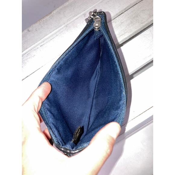 COACH SMALL NAVY PATTON LEATHER WRISTLET, WALLET - Picture 4 of 8